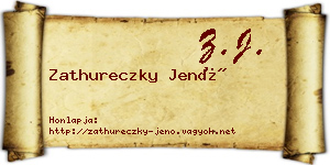 Zathureczky Jenő névjegykártya