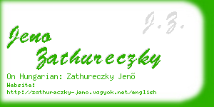 jeno zathureczky business card