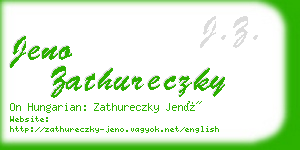 jeno zathureczky business card